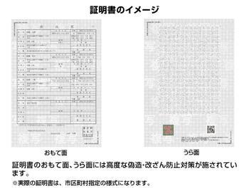 証明書おもて面・うら面のイメージ