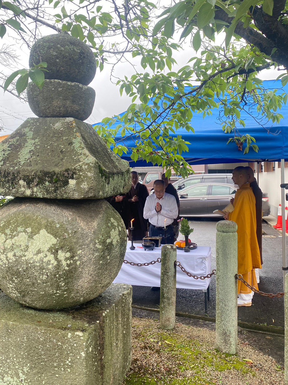 現役力士安全祈願並びに物故力士追善法要の様子