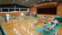 コロナウイルスに配慮した市民参加型避難所運営訓練の様子