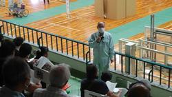 コロナウイルスに配慮した市民参加型避難所運営訓練の様子