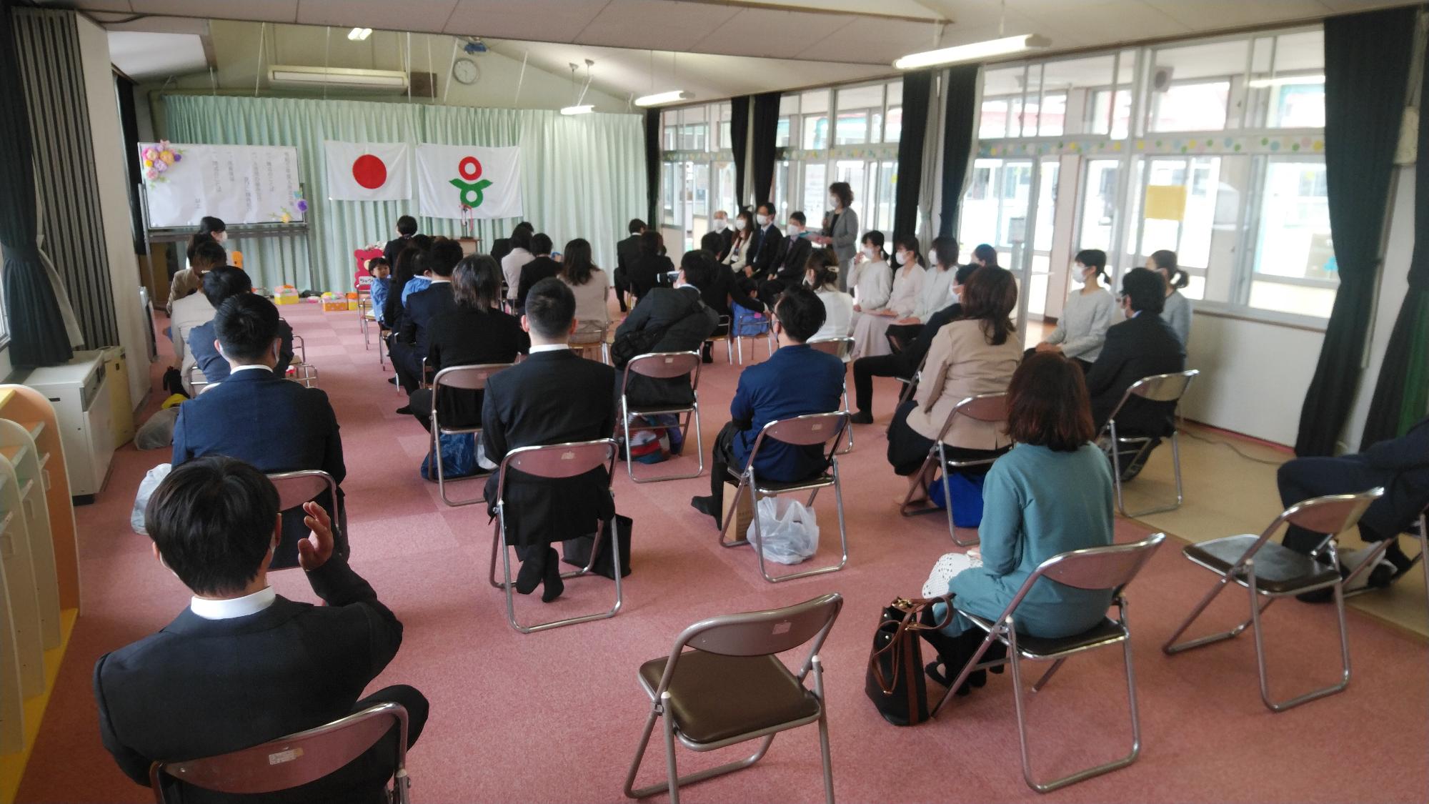 當麻第1保育所入所式開催の様子