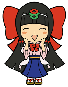 笑顔で両手を頬に当てている蓮花ちゃんのイラスト