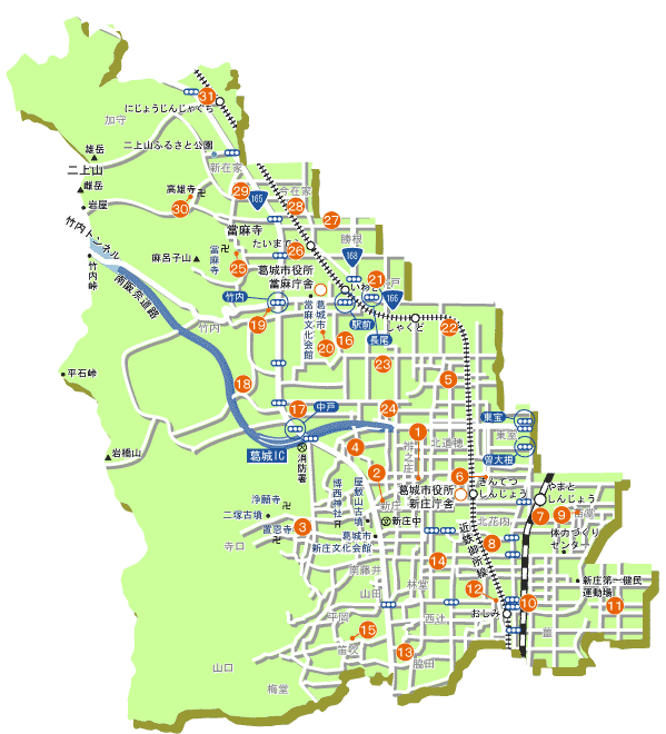 葛城市投票所一覧地図