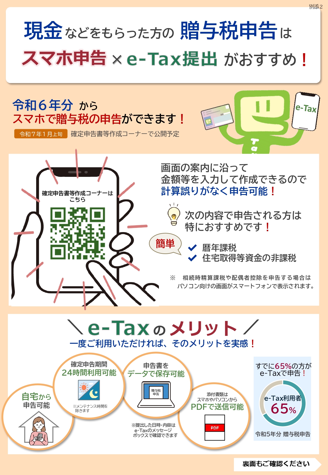 贈与税のスマホ申告リーフレット1