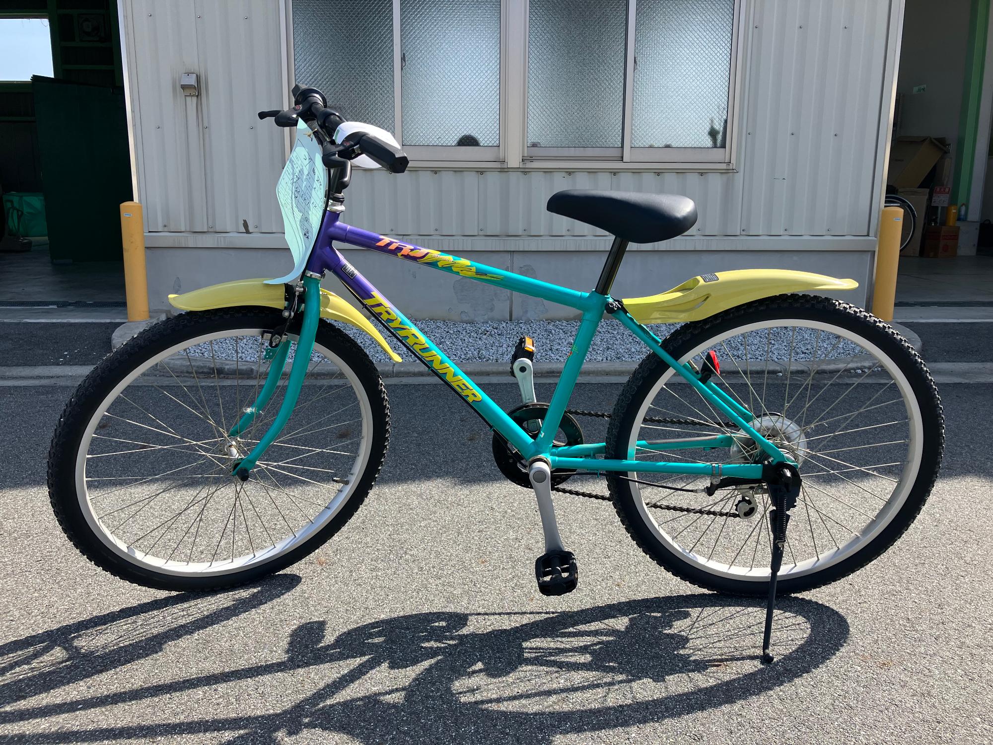 整備されたこども用自転車（緑色）