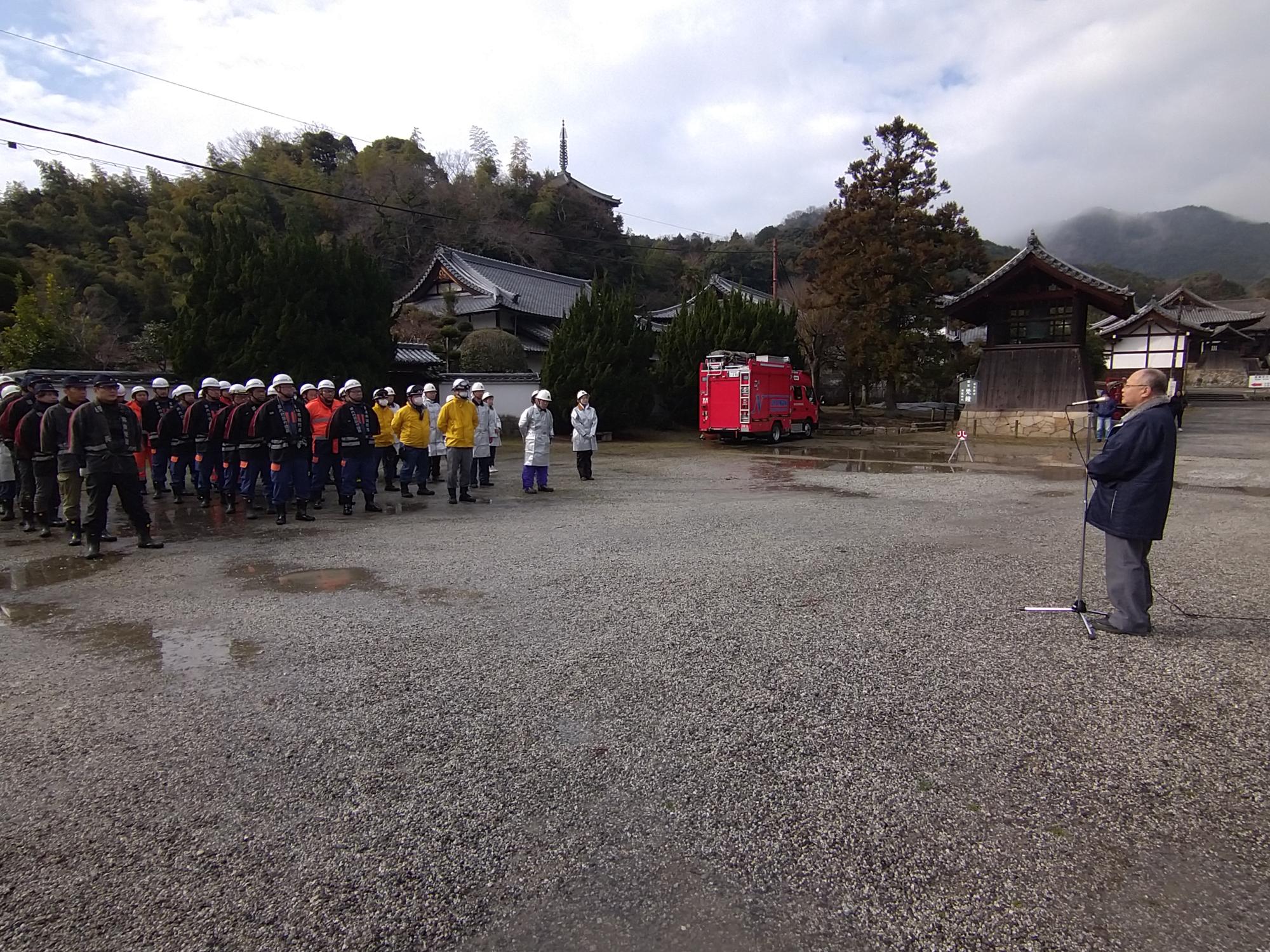 當麻寺消防訓練の様子