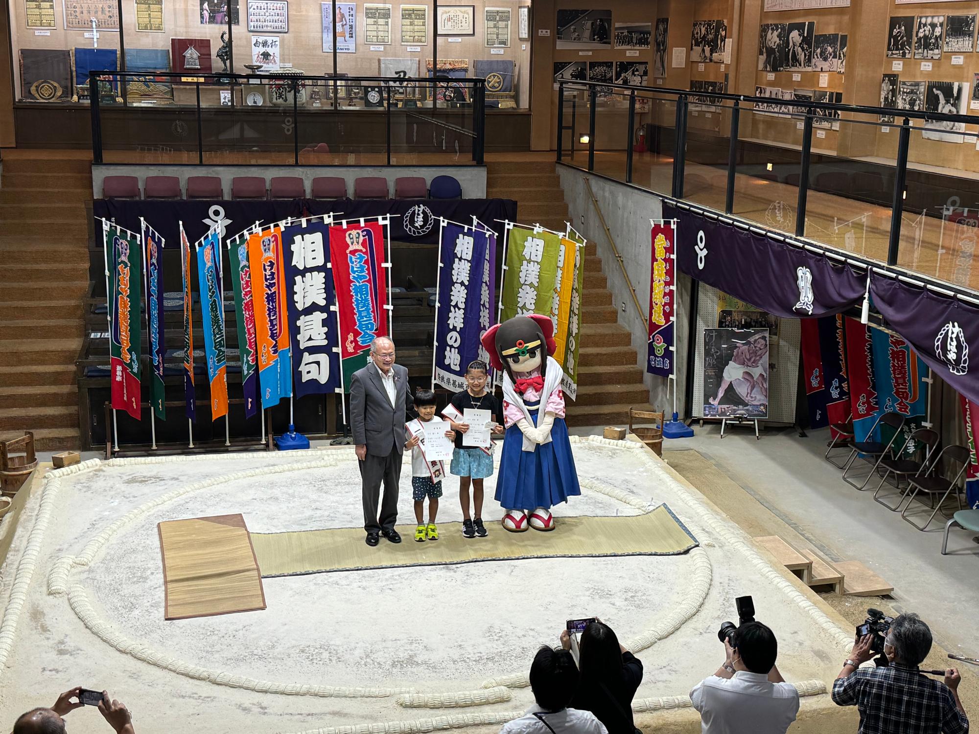 相撲館1日館長の様子