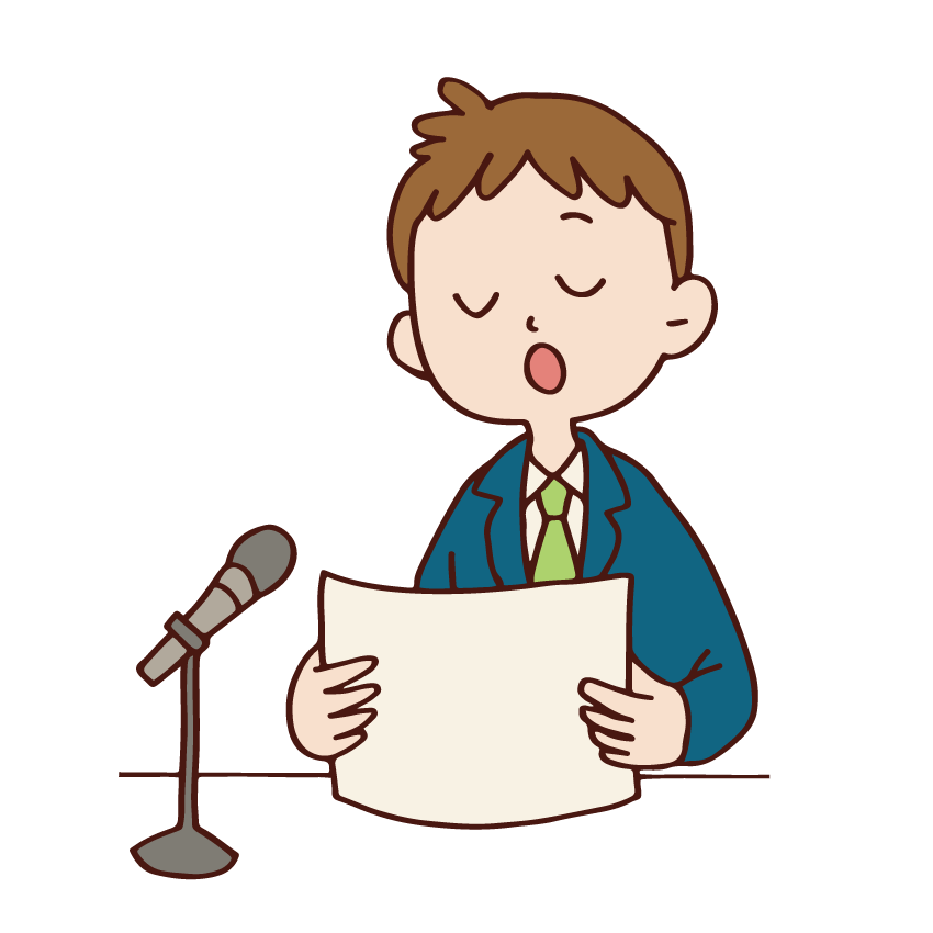 発表をする子どものイラスト