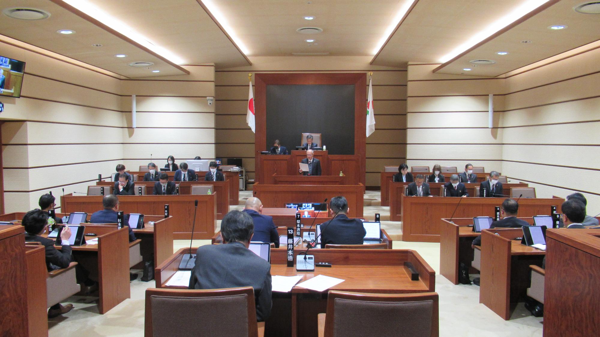 市議会3月議会開会の様子