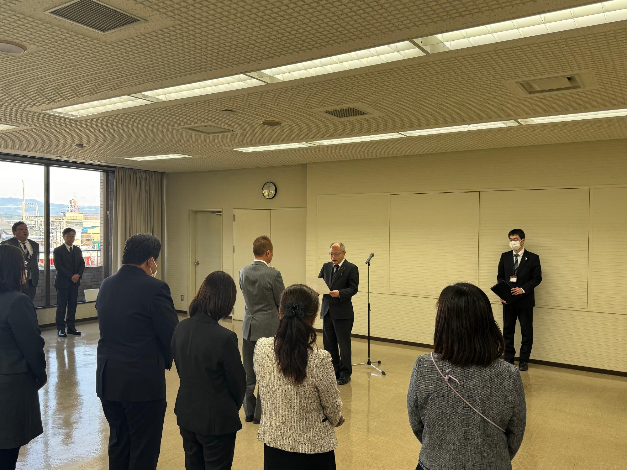 退職辞令交付式の様子